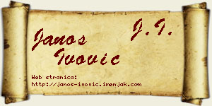 Janoš Ivović vizit kartica